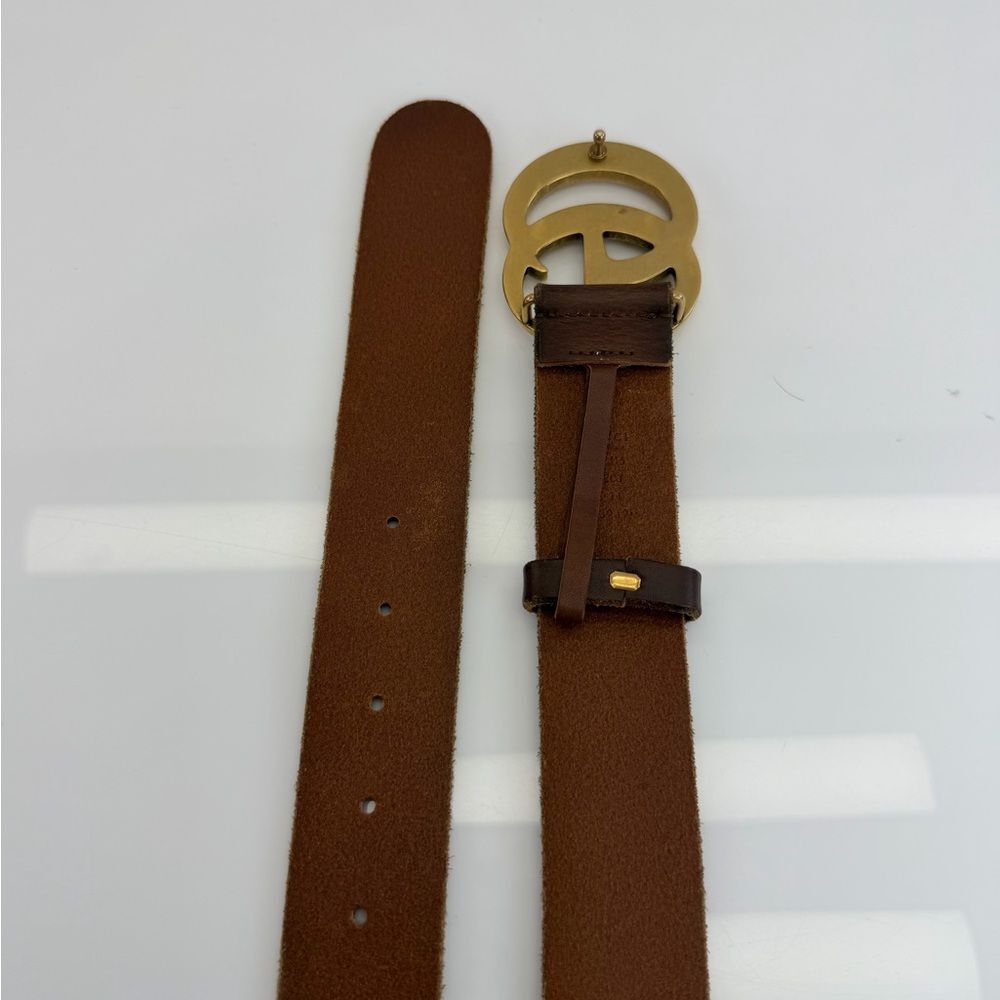 Gucci Raw Edge Unfinished Wide Marmont Double G Leather Belt 409416 85/34 - Picture 6 of 10